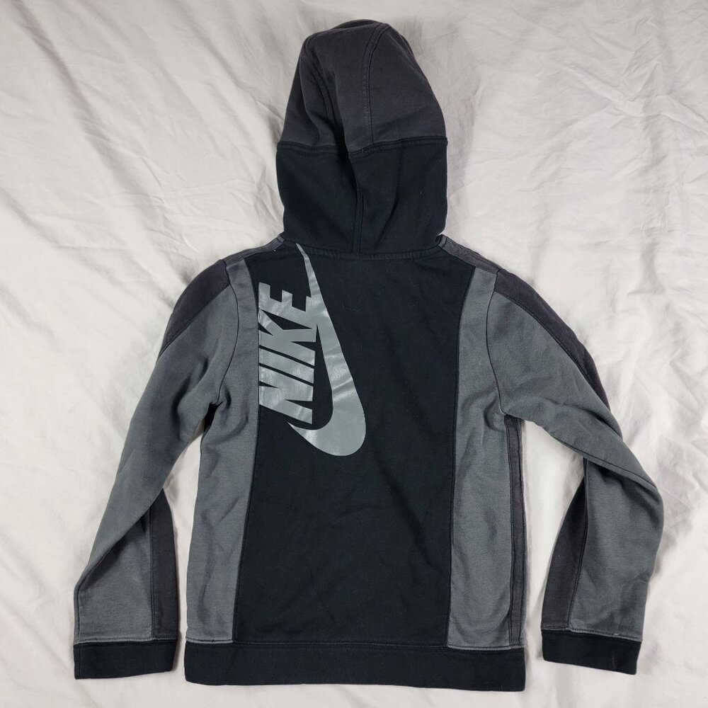 Nike Sportswear Amplify Boys Black Gray Pullover Hoodie Winter Warm Casual